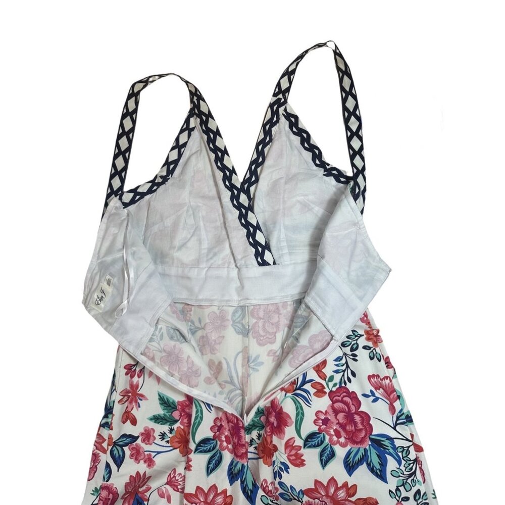 Eliza J Floral Wide-Leg Jumpsuit Crispy White Floral Size 8 - Picture 6 of 9